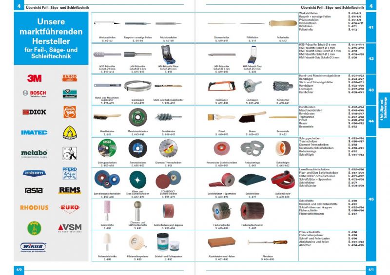 Hermann Wendler Feilen, Sägen, Schleiftechnik Katalog Hermann Wendler Feilen, Sägen, Schleiftechnik Katalog